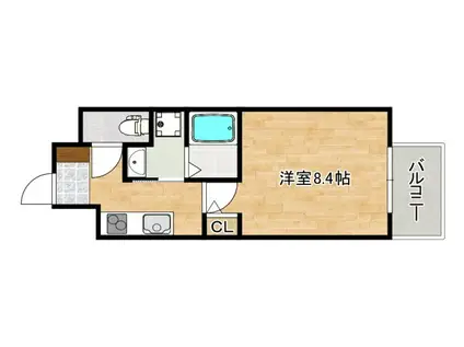 ヴィラルネス向洋(1K/3階)の間取り写真