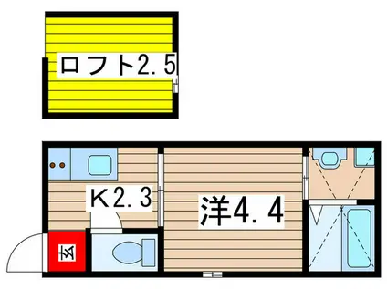 HERMITAGE DE YOKOSUKA KINUGASA(1K/1階)の間取り写真