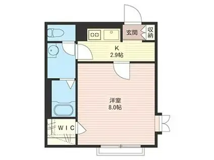 アプローズ(1K/2階)の間取り写真