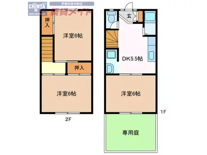 稲垣アパート(3DK/1階)の間取り写真