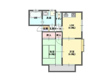 TOMハイツ(2DK/1階)の間取り写真