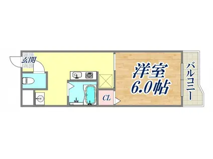 K´S COURT夙川(1K/1階)の間取り写真