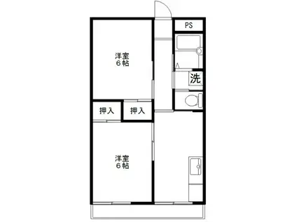 鳥之瀬マンション(2DK/3階)の間取り写真