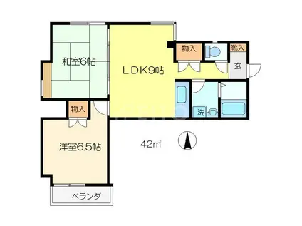 クレール鴨東(2LDK/3階)の間取り写真