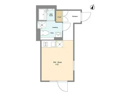 EXAM西小山(ワンルーム/1階)の間取り写真