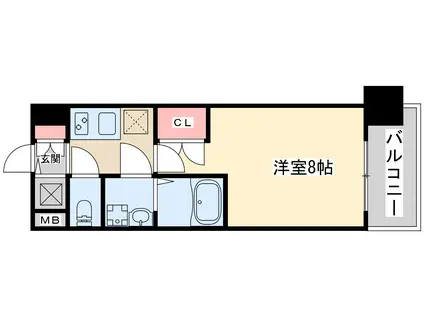 WGB江坂(1K/5階)の間取り写真