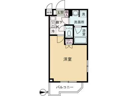ルーブル武蔵中原伍番館(1K/1階)の間取り写真