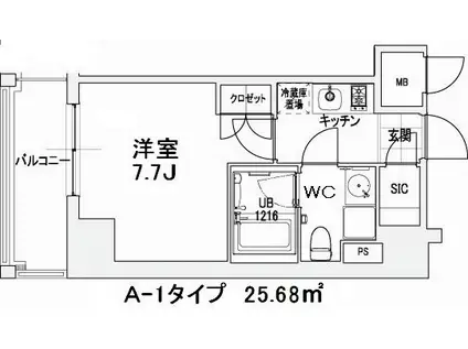 エスティメゾン王子(1K/4階)の間取り写真