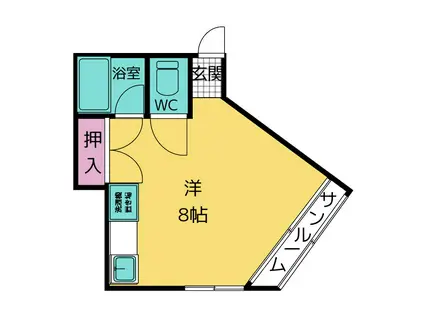 コスモス京和(ワンルーム/3階)の間取り写真