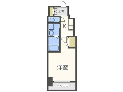 ミュプレ北浜(1K/6階)の間取り写真