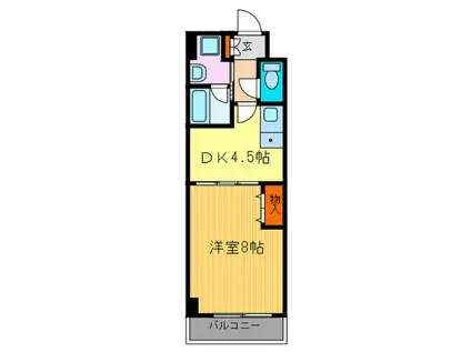 エス・キュート京都下鴨東(1DK/6階)の間取り写真