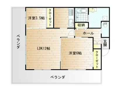 CPタワー(2LDK/13階)の間取り写真