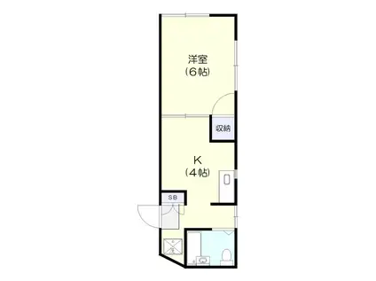 茂原ハイツ(1K/1階)の間取り写真