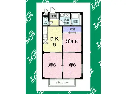 グリーンハイツI(3DK/1階)の間取り写真