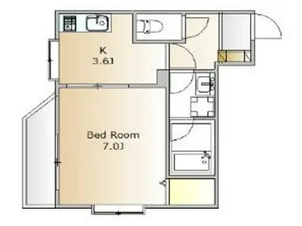 ラピスコート品川(1K/4階)の間取り写真