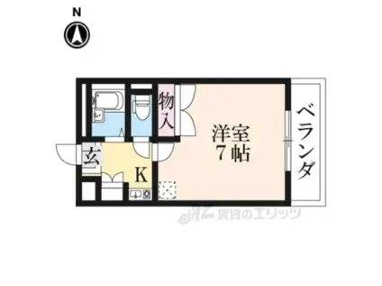 レオパレスエスパールビラ(1K/1階)の間取り写真