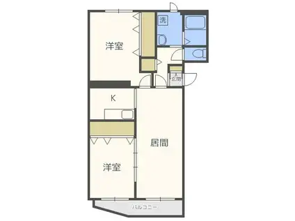 2条ハイツ ニジョウハイツ(2LDK/3階)の間取り写真