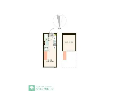 ハーモニーテラス都立家政(ワンルーム/2階)の間取り写真