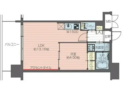 プレジオ森之宮(1LDK/3階)の間取り写真