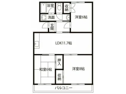 キャロン・エスポワール(3LDK/4階)の間取り写真