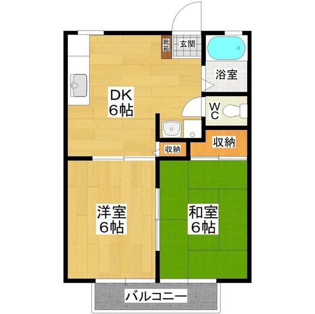 山口ハイツ(2DK/2階)の間取り写真