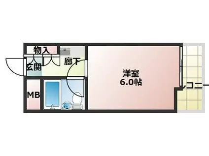 キューブ南武庫之荘3(ワンルーム/3階)の間取り写真