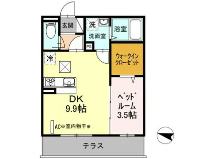 ティーロワ湘南(1LDK/2階)の間取り写真