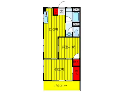 サンケイコーポ(2DK/5階)の間取り写真