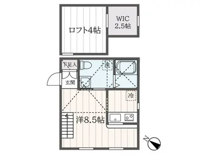 プリマ蒔田(ワンルーム/1階)の間取り写真