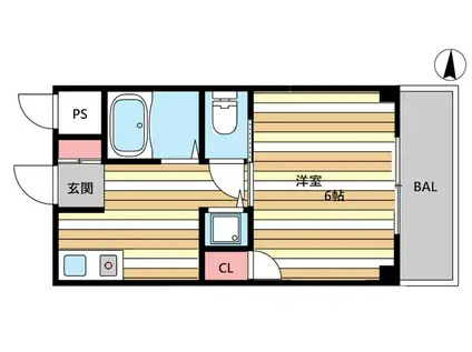 エステムコート東灘(1K/1階)の間取り写真