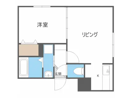 グランパーク麻生(1LDK/4階)の間取り写真