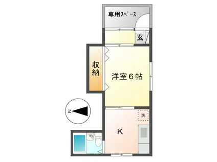 雑色スカイハイツ(1K/1階)の間取り写真