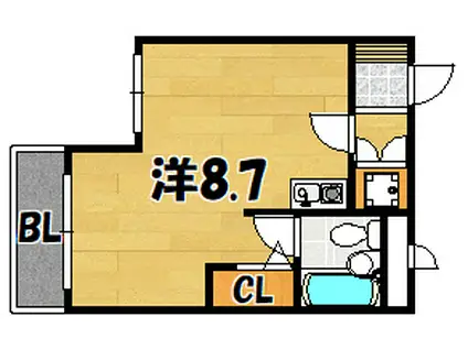 セシリア野崎(ワンルーム/4階)の間取り写真