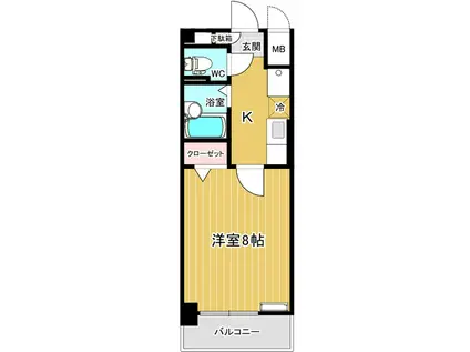 ノーブル野村(1K/4階)の間取り写真