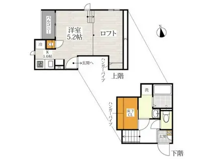 CB坪井シエスタ(1K/2階)の間取り写真