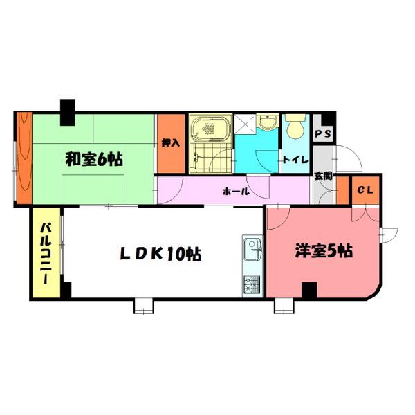 エスポワール明石(2LDK/3階)の間取り写真