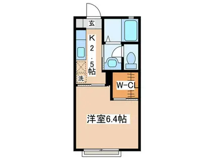シェソワ湘南(1K/2階)の間取り写真