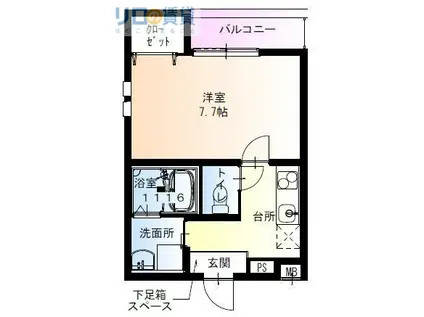 フジパレス柴島V番館(1K/3階)の間取り写真