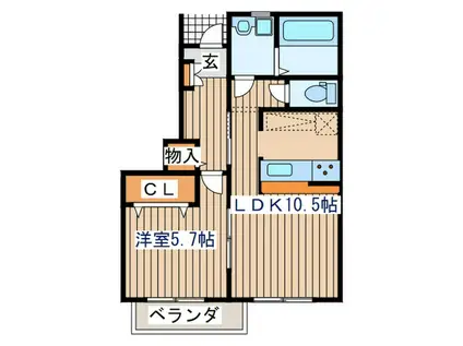 メゾンセゾンA(1LDK/1階)の間取り写真