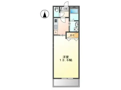 パレスサントピアV(1K/2階)の間取り写真
