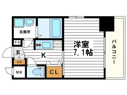 エスリード北浜イースト(1K/7階)の間取り写真