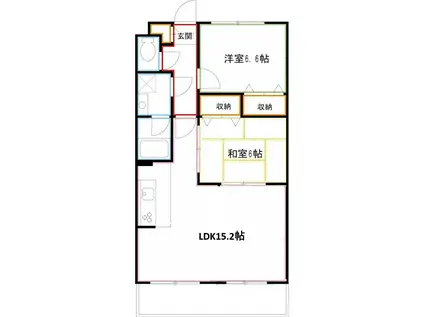 プライムアーバン武蔵小金井(2LDK/3階)の間取り写真