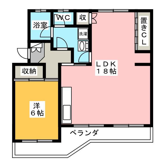 神谷マンション(1LDK/3階)の間取り写真