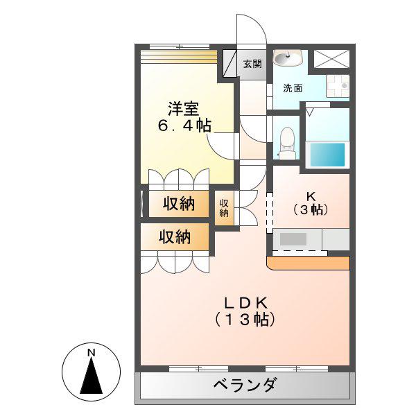 ガーデンヒルズ(1LDK/1階)の間取り写真