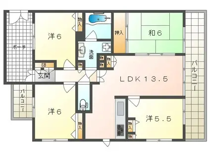 エスリード寝屋川駅前II(4LDK/2階)の間取り写真