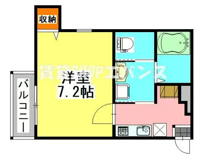 CLASSY津田沼II(1K/2階)の間取り写真
