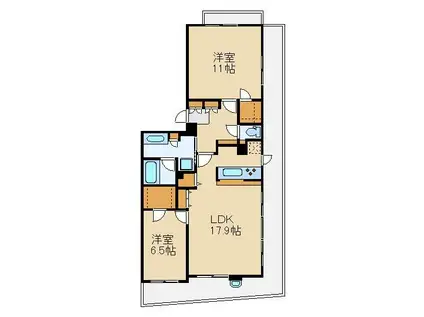 ライオンズガーデン練馬南(2LDK/5階)の間取り写真