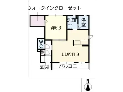 サンシャイン グリチーネ(1LDK/1階)の間取り写真