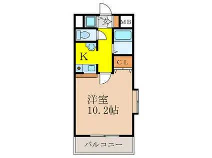 グランリーオ(1K/3階)の間取り写真