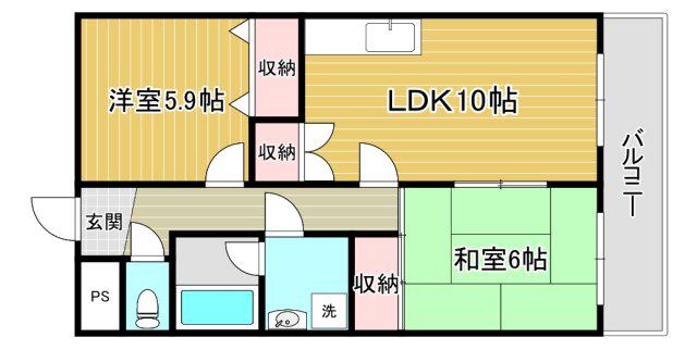 ルミエール(2LDK/2階)の間取り写真